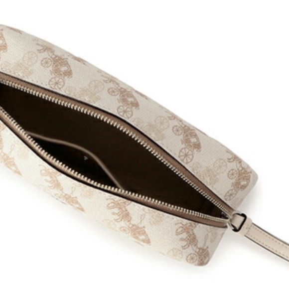 Coach Cream Carriage Print Cosmetic Case Bag - Picture 5 of 5